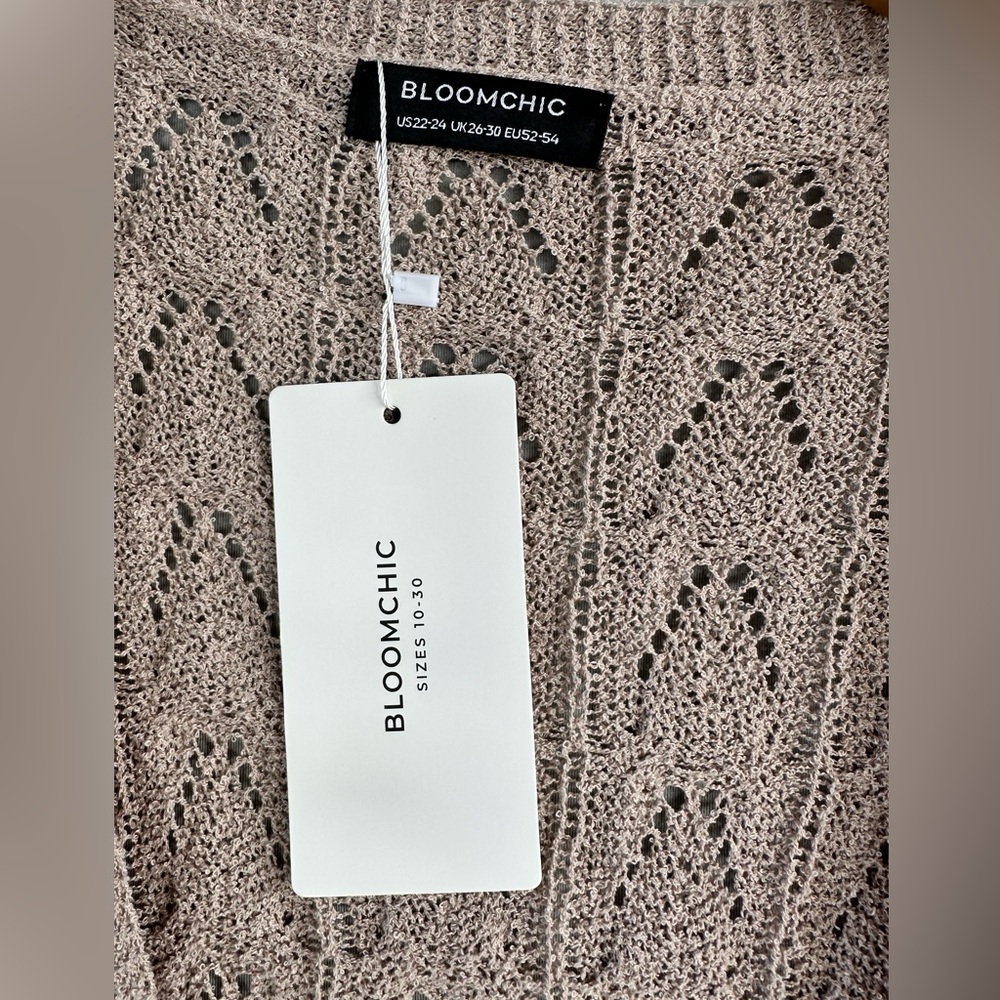 BloomChic Blush Cable-Knit Tie-Front Cardigan - Picture 6 of 10